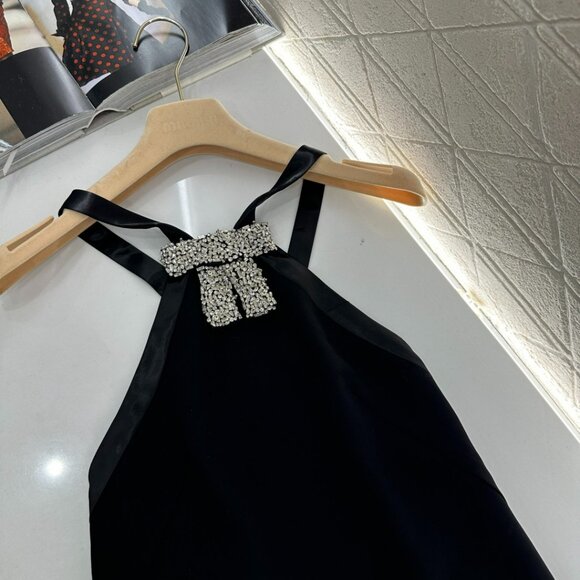 Miu Miu ♥ 2025 New Rhinestone Halter Neck Dress - Picture 7 of 8